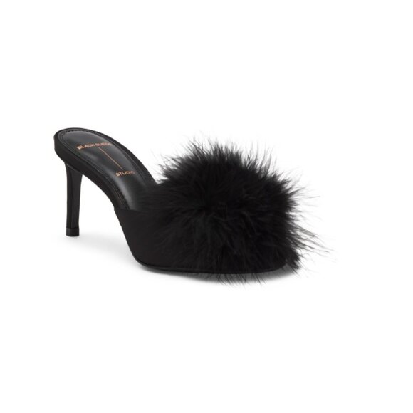 BLACK SUEDE STUDIO Other - BLACK SUEDE STUDIO Black Made In Brazil Ricca Embellished Poof Heeled Sandals